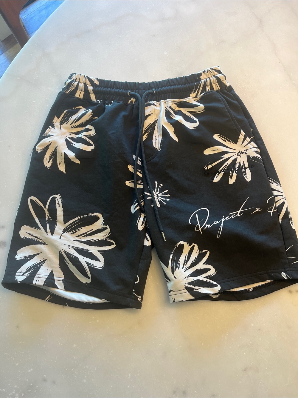Nike Black Project Paris Shorts with Cream Floral Graphics